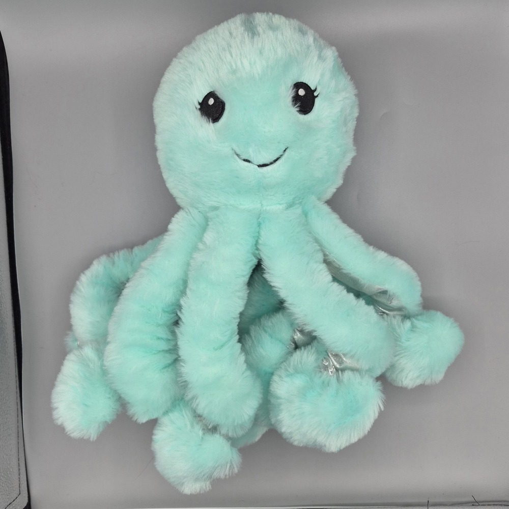 Walgreens Octopus Plush Stuffed Animal Aqua  Silver Soft 14" Sparkle